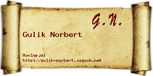 Gulik Norbert névjegykártya
